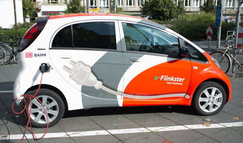 Elektromobil Peugeot iOn im DB Flinkster CarSharing. 