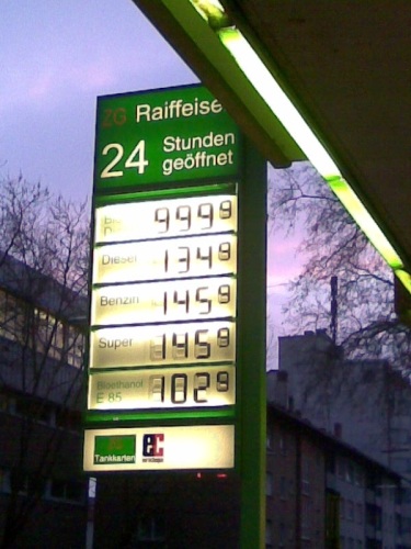 Zum ersten Mal nach zwei Jahren kostet Bioethanol über 1 Euro pro Liter. 