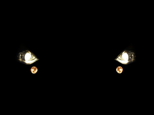 Abblendlicht mit BI-Xenon-Scheinwerfern. 