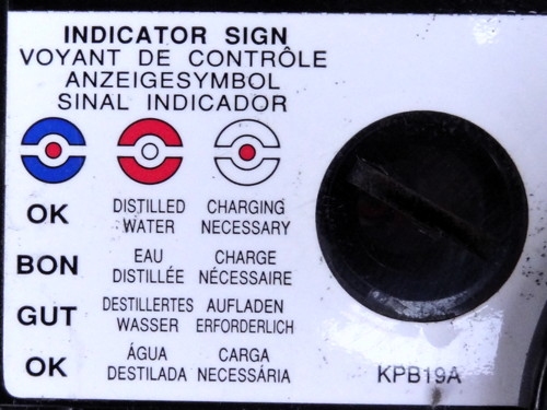 Indikator der Batterie. 