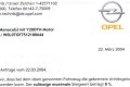 Schreiben von Opel zur Erhöhung der Anhängerlast. 