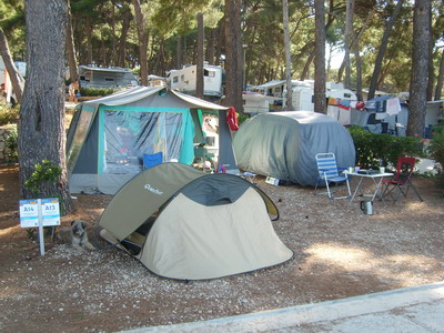 Das Bild zeigt die Campingparzelle. 