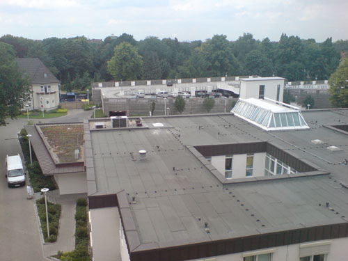 Parkhausdach des Elisabeth Krankenhauses. 
