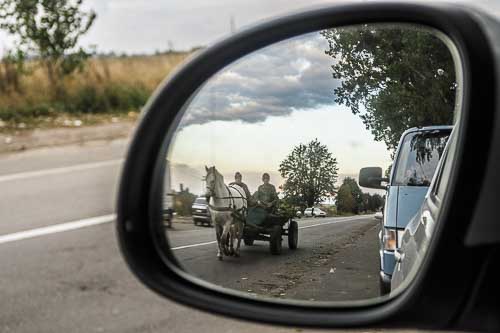 Panjewagen auf ukrainischen Straßen. 